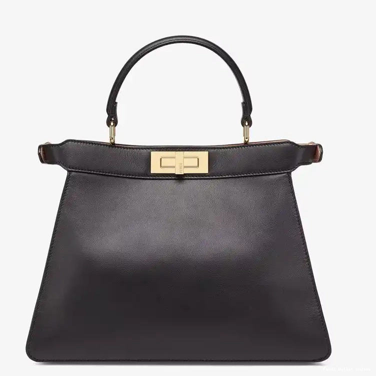 Affordable Black Medium In Fendi Laether Nappa Peekaboo Bag ISeeU 0503